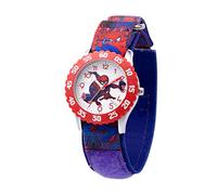 Marvel Spider-Man Kids Quartz Watch with Nylon Strap and Quartz Analogue Watch, Blue, Blue Strap, blue, strip