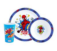 Marvel Spider-Man Kids Tableware Set - 3 Piece Reusable PP Plate, Bowl & Cup Set - Superhero Dinnerware Tableware Set for Mealtimes at Home, On Holiday or at Picnics - for 24 Months & Up, Blue