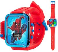 Marvel Spider-Man Kids Torch Watch - Fun Luminous LCD Display LED Flashlight and Durable Silicone Strap, Red/Blue, Digital Wrist Watch