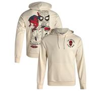 Marvel Spider-Man Mens Graphic Hoodies - Breathable Soft Fleece Cotton-Blend Pullover Sweatshirt Hoodies for Men, Spiderman Off White, XL