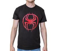 Marvel Spider-Man Miles Morales Icon Logo Spiderverse Adult T-Shirt(3XL, Black)