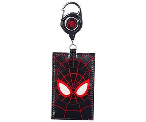 Marvel Spider-Man Miles Morales Mask Adult Retractable Lanyard, Black, Taglia unica