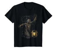 Marvel Spider-Man: No Way Home Black and Gold Suit in Action T-Shirt, Youth, Black, Small