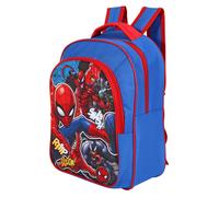 Spiderman Backpack for Boys - Official Marvel Kids School Bag with Zip Pocket & Side Mesh - Red Blue Rucksack for Nursery Travel or Back to School - 37cm