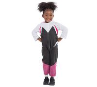 Marvel Spider-Man Spider-Gwen Ghost Spider Toddler Girls Zip Up Costume Coverall White 5T