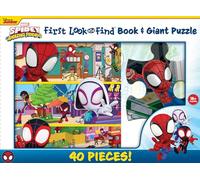Marvel Spider-man - Spidey and his Amazing Friends - First Look and Find Activity Book and Giant Puzzle Set - 40 Pieces Included! - PI Kids