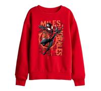Marvel Spider Man Spray Miles Morales Kids Sweatshirt, Red, 7-8