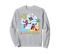 Marvel Spider-Man "Sun Sand Sea & Spidey-Senses" Beach Sweatshirt, Adult Unisex, Heather Grey, XX-Large