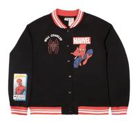 Marvel Spider-Man Varsity Jackets for Women Spiderman Graphic Print Lightweight Varsity Jacket Casual Fashion Coats, Black, M