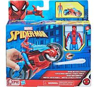 Spider-Man Marvel Web-Motorrad Spielzeug-Set mit 10 cm großer Action-Figur und 2