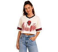 Marvel Womens Baseball Jersey - Spiderman Novelty Fashion Baseball Shirt - Spidey Jersey for Women (Sizes: S-XL), Spiderman Cream, M