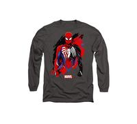 Marvel SpiderMan 2 Gamerverse Symbiote Long Sleeve T-Shirt, Charcoal | Size: 2XL Marvel Charcoal 2XL
