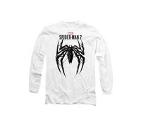 Marvel SpiderMan 2 Gamerverse Venom Spider Long Sleeve T-Shirt, White | Size: Medium Marvel White M