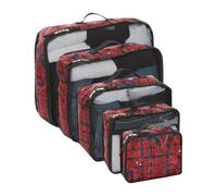 Marvel Spiderman 5-Piece Packing Cube Set - Spiderman, Ironman, Captain America - 5 Piece Packing Cube Travel Essential - Luggage Organizer Set - For Kids,Teens, Adults