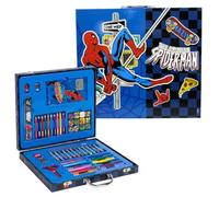 Marvel Spiderman 52-Piece Deluxe Colouring Art Case for Kids | Portable Art Kit with Markers, Crayons, Colour Pencils & More | Creative Drawing & Coloring Set | Gift for Boys