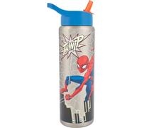 Marvel SpiderMan 750ml Stainless Steel Water Bottle with Straw LeakProof B