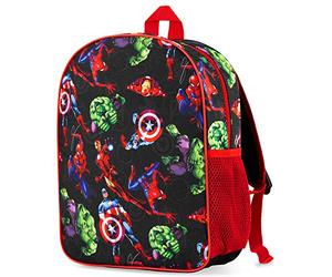 Marvel Spiderman Backpack for Boys Avengers Captain America Iron Man Kids and Toddler Backpack Nursery Pre School Bags for Boys Travel Holiday Avengers Gifts (Black Aop Avengers)