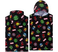Marvel Spiderman Bath Towel with Hood for Kids Teenagers Absorbent Changing Robe Poncho Towel for Swimming Bath Shower Beach Towel Holiday Essentials (Multi Avengers, 10-13 Years)
