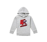 Marvel Spiderman Birthday 4 Youth Kids Pull-Over Hoodie, Athletic Heather in Grey | Size: 12-13 Years Marvel Grey 12-13 Years