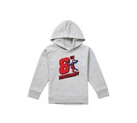 Marvel Spiderman Birthday 8 Youth Kids Pull-Over Hoodie, Athletic Heather in Grey | Size: 5-6 Years Marvel Grey 5-6 Years