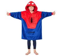 Marvel Spiderman Fleece Blanket Hoodie for Boys and Teenagers - One Size Cosy Hooded Blanket - Spiderman Gifts for Boys Red/Blue