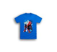 Marvel Spiderman Blue T-Shirt for Boys - Superhero Short Sleeve Tee Sizes 9-17 Years (UK, Age, 15 Years, 16 Years, Regular, Standard, Blue)
