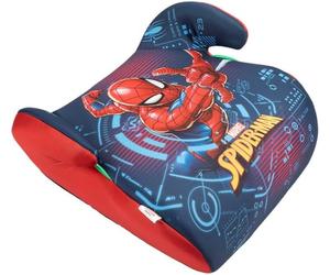 Marvel Spiderman Booster seat for the Safety of Children with a Height from 125 to 150 cm with Graphics of the Superhero Spiderman on a Blue Background