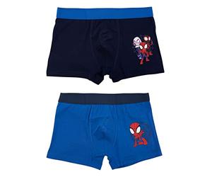 Marvel Spiderman boxer shorts for boys pants underwear blue (pack of 2) (as3, Numeric, Numeric_122, Numeric_128, Regular)
