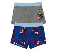 Marvel Spiderman Boxer Shorts for Boys - Spidey Kids Underwear Underpants Boxer Blue/Grey (Pack of 2) (DE/NL/SE/PL, Numerical, 98, 104, Regular, Blue/Grey)