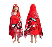 Marvel Spiderman Boys Beach Towel, Wearable Pool Swimming Towel, Wrap Hooded Towels For Kids, Kids Bath Towels, Red One Size
