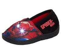 Marvel Spiderman Boys Light Up Flashing LED Slippers Kids Slip On Mules Childrens Indoor House Shoes
