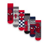 Marvel Spiderman Boys Multicoloured 6 Pack Calf Socks Set of 6 - 6-8 UK Child