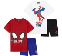 Marvel Spiderman Boys Short Pyjamas Set, Breathable Loungewear Pack of 2 - Boys Gifts (Red/White, 11-12 Years)