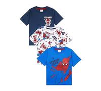 Marvel Spiderman Boys T-Shirts Pack of 3, Spiderman Short Sleeve 3PK Tees for Boys, Official Spiderman Clothing Merchandise (6-7 Years) Multicoloured