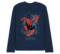 Marvel Spiderman Brand New Day Hero and Villains Unisex Long Sleeve T-Shirt, Navy, Medium