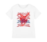 Marvel Spiderman Brand New Day Red and Blue Logo Kids T-Shirt, White, 7-8Y