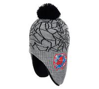 Marvel Spiderman Children's Winter Hat Boys with Bobble Licensed Item - Knitted Hat with Fleece Lining and Ear Protection - Warm Bobble Hat for Boys - Grey or Red, gray, 6 3/8