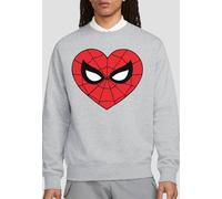 Marvel Spiderman Classic Heart Sweatshirt, Athletic Heather In Light Grey Light Grey
