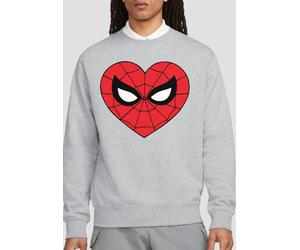 Marvel Spiderman Classic Heart Sweatshirt, Athletic Heather In Light Grey Light Grey