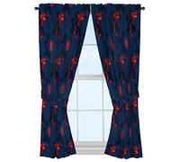Marvel Spiderman Classic Saving The Day 63" Decorative Curtain/Drapes 4-Piece Set (2 Panels, 2 Tiebacks)