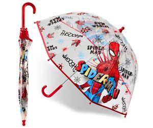 Marvel Spiderman Clear Dome Umbrella for Kids - Avengers Captain America Folding Transparent Umbrella Lightweight (Multi Spiderman)