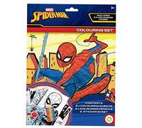 Marvel Spiderman Colouring Set Childrens Activity Pencils Sticker Sheet Party Favour