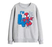 Marvel Spiderman Cute Spidey Birthday 4 Kids Sweatshirt, Athletic Heather, 5-6