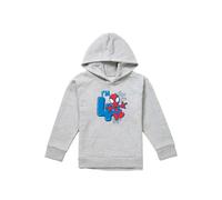 Marvel Spiderman Cute Spidey Birthday 4 Youth Kids Pull-Over Hoodie, Athletic Heather in Grey | Size: 5-6 Years Marvel Grey 5-6 Years