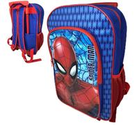 Marvel Spiderman Deluxe Backpack Trolley - Red & Blue Wheeled Luggage Bag for Kids, School & Travel, Cabin Size, Large Capacity