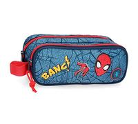Marvel Spiderman Denim Pencil Case Double Blue 23 x 9 x 7 cm Polyester