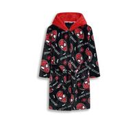 Marvel Spiderman Dressing Gown Boys - Spider-Man Fleece Hooded Robe with Character Hood, Superhero Dress Up Sleepwear Loungewear, Warm Kids Nightwear, Birthday & Christmas Gift, Ages 4 to 8 Years