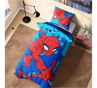 Marvel Spiderman Duvet Cover and Pillowcase Set Kids Teens Bedding Bedroom Accessories - Single Size (Blue Spiderman)