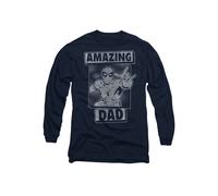 Marvel Spiderman Father's Day Amazing Dad Mono Long Sleeve T-Shirt, Navy Navy