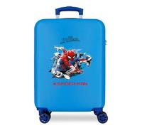 Marvel Spiderman Geo Blue Cabin Suitcase 37 x 55 x 20 cm Rigid ABS Combination Lock 34 Litre 2.6 kg 4 Double Wheels Hand Luggage